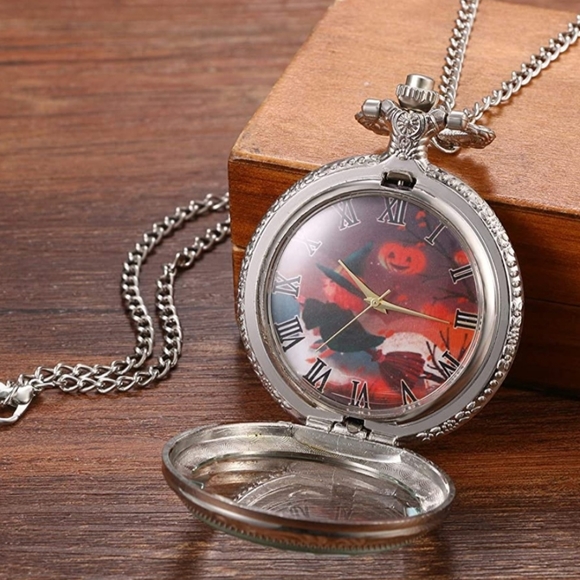 New halloween pumpkin witch pocket watch - Picture 3 of 4